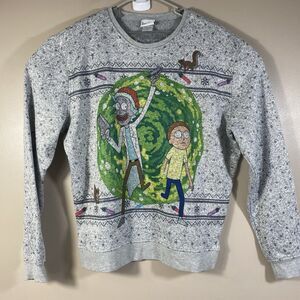 Adult Swim Rick And Morty Pullover  Sweatshirt AOP Cartoon Size XL